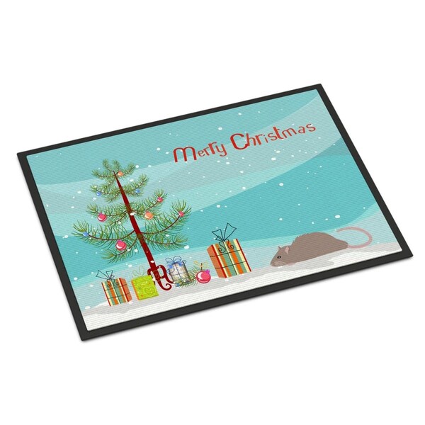 Carolines Treasures 18 x 27 in. Satin Rat Merry Christmas Indoor or Outdoor Mat CK4475MAT - main